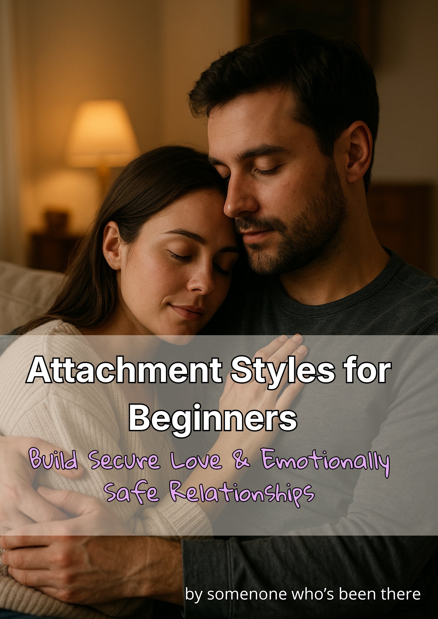 Man and woman embracing with text overlay about attachment styles for beginners