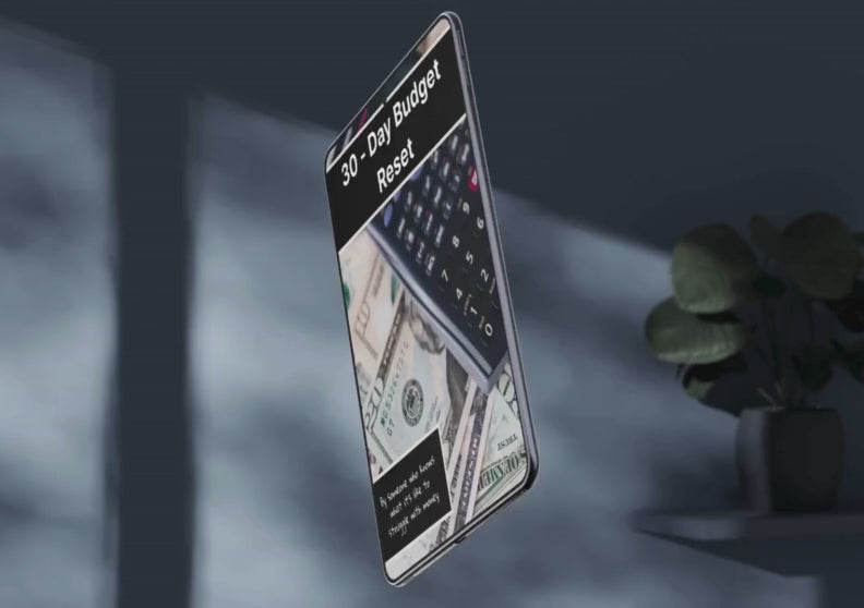 Load video: Video of the 30 day budget reset guide on tablet.